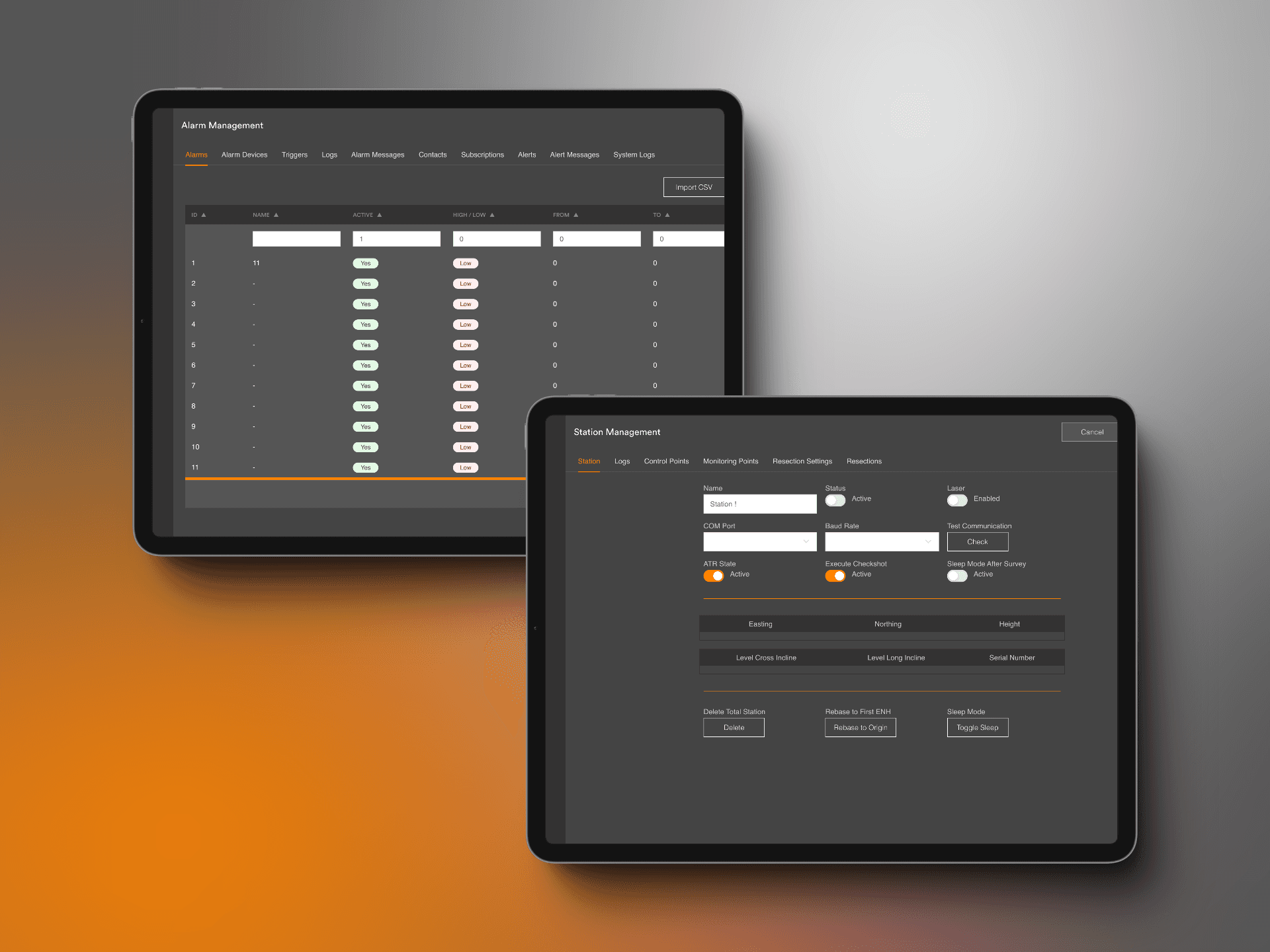 Visualisation of rail geometry results and alarm thresholds in Sentinel