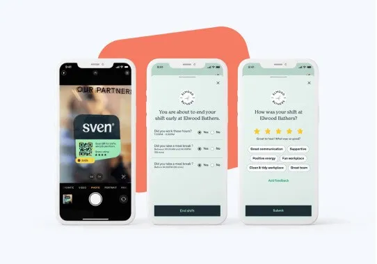 Interface mobile SVEN montrant des opportunités de jobs occasionnels
